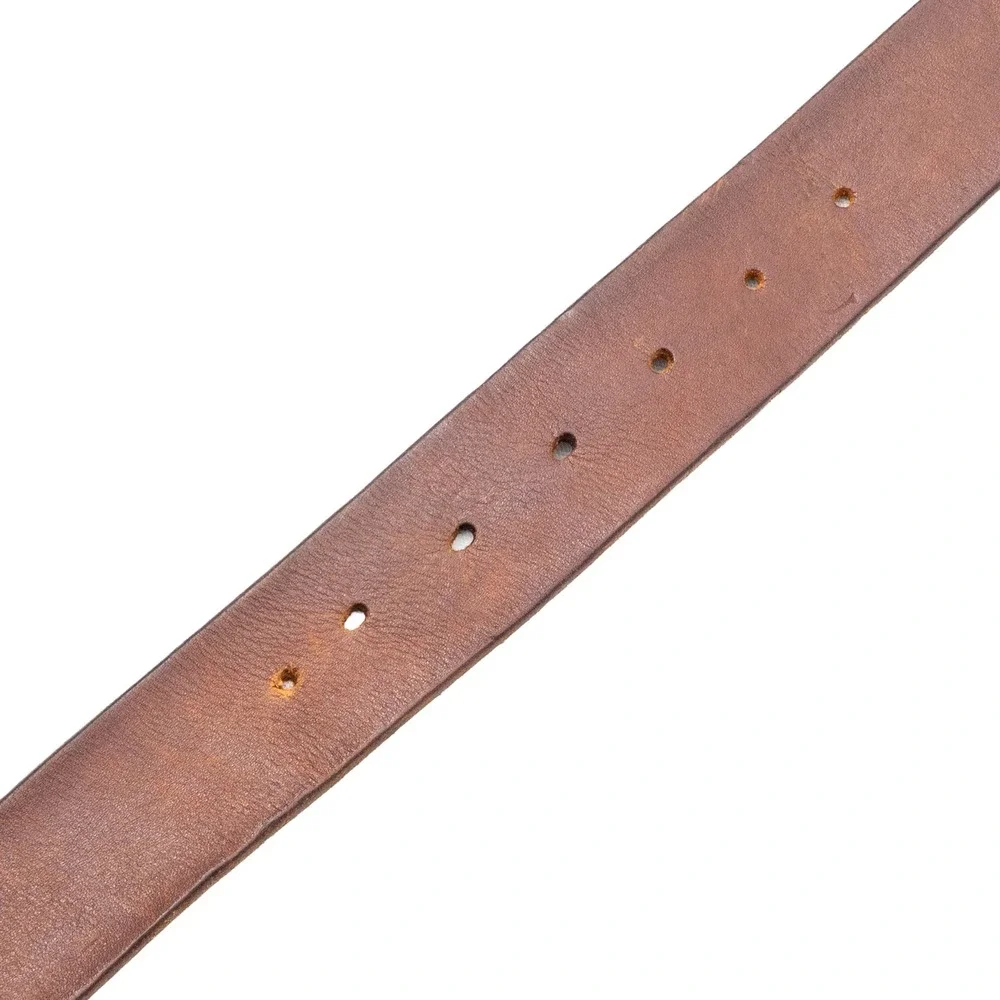 Gucci Interlocking GG Buckle Brown Leather Belt Gold Tone Size 105/42 Italy